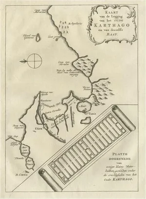 Dutch Map of the City of Carthage and the Bay of Carthage, 1773