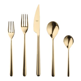 Mepra Linea 5-Piece Flatware Set, Oro For Sale