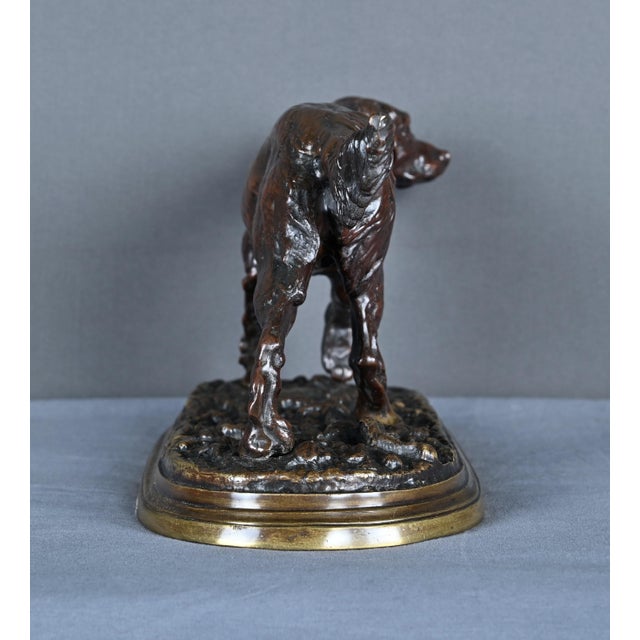 P-J. Mêne, Spaniel on Point, Mid-19th Century, Bronze For Sale - Image 14 of 17