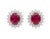 Early 21st Century Elegant 18k Gold Diamond 1.93ct & 2.03ct Ruby Stud Earrings, Pair For Sale - Image 5 of 7