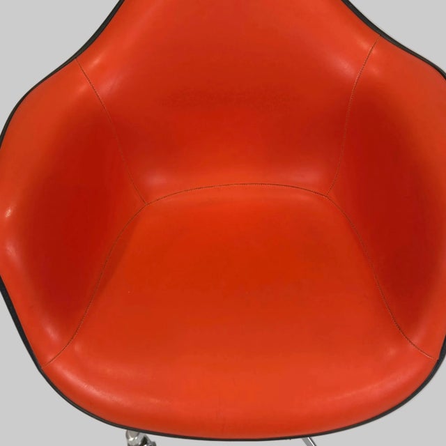 Late 20th Century Eames for Herman Miller Upholstered Fiberglass Shell Chair – Red, 4-Star Base For Sale - Image 6 of 8