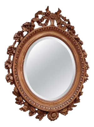 19th Century Louis XVI Style Gilt Oval Mirror
