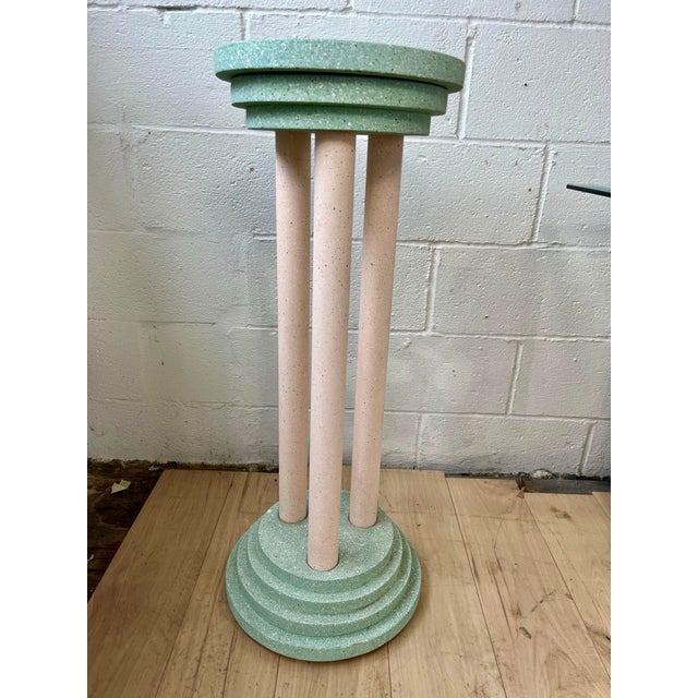 Ettore Sottsass Postmodern Memphis Style Faux Granite Pedestal or Plant Stand For Sale - Image 4 of 9