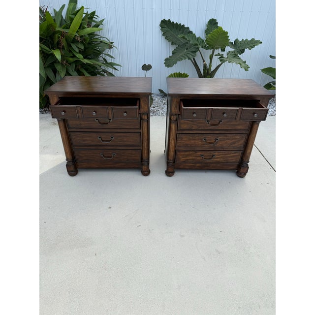 Wood Bernhardt Commonwealth Nightstands With Drawer Facade For Sale - Image 7 of 7