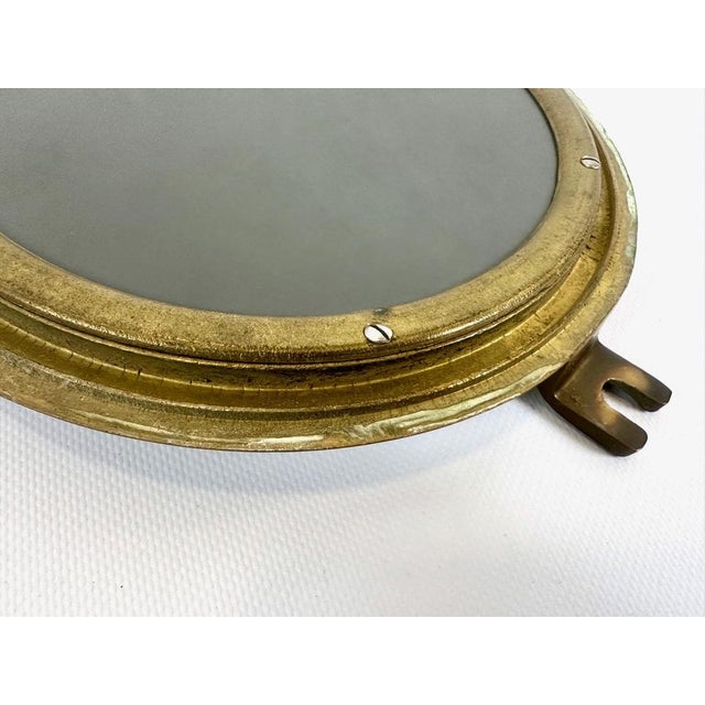 Goldenrod Ship Porthole Wall Mirror in Brass, 20th Century For Sale - Image 8 of 11
