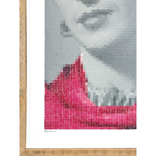 Textile Francisco Vital "Frida Kahlo in Rebozo" Contemporary Pop Art Inspired Pixel Portrait Painting, 2021 For Sale - Image 7 of 10