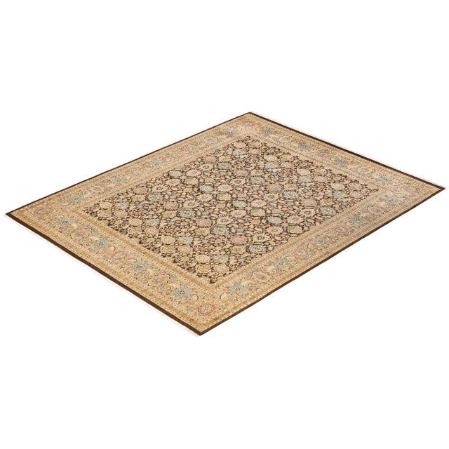 Brown Mogul Hand-Knotted Area Rug - Brown, 8' 1" x 10' 2" For Sale - Image 8 of 8