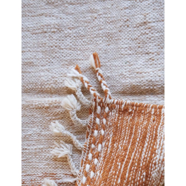 Ivory Small Moroccan Flatwoven Rug - 2.9 X 2.1 Ft For Sale - Image 8 of 8
