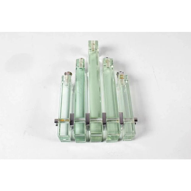 Thick Glass and Chromed Brass Candleholder by P. Chiesa for Fontana Arte, 1960s For Sale - Image 11 of 12