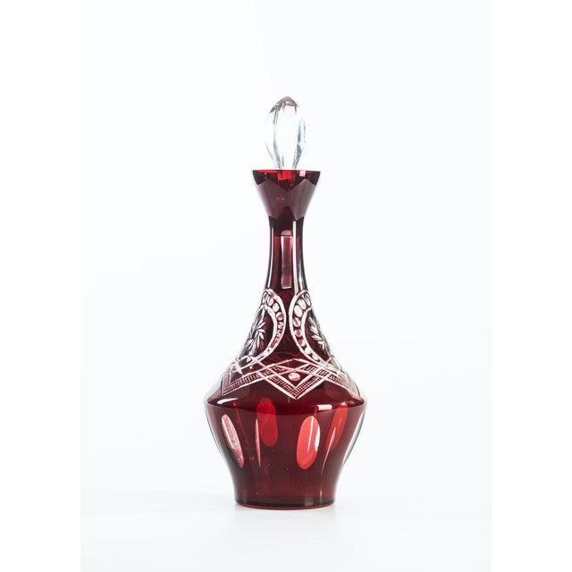 Vintage Bohemian Glass Liqueur Set, Set of 5 For Sale - Image 4 of 6