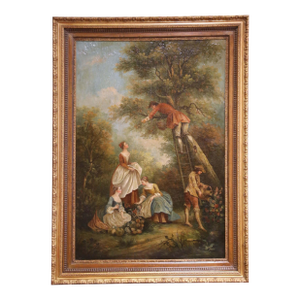 18th Century French Oil on Canvas Painting “Pear Picking” After François Boucher 1 $6,800