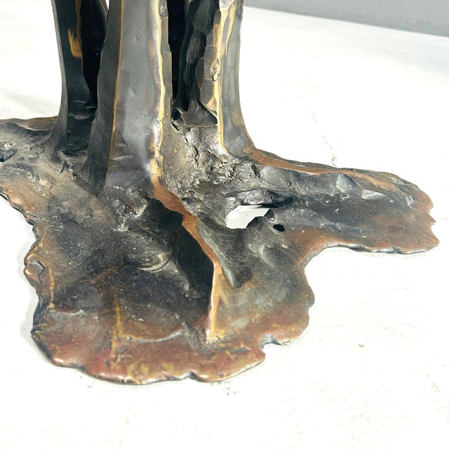 Forged Table in Bronze and Dalmond Glass by Lothar Klute, 1987 For Sale - Image 9 of 12