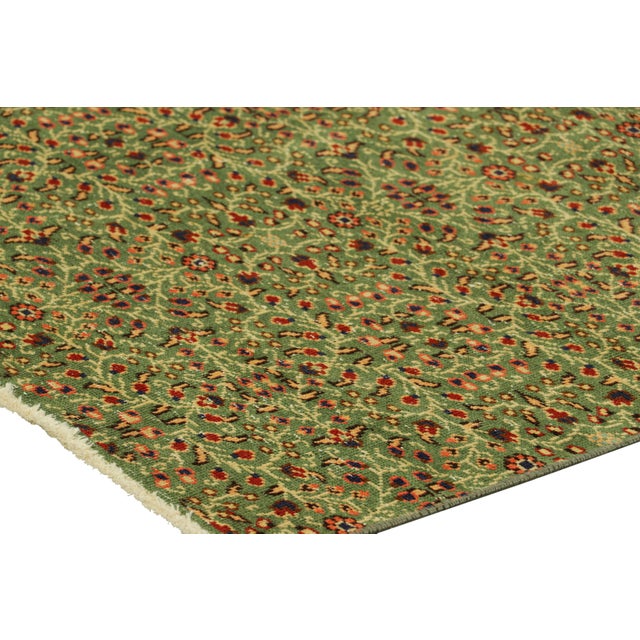 Vintage Zeki Müren Runner Rug in Green With Floral Pattern, From Rug & Kilim For Sale In New York - Image 6 of 7