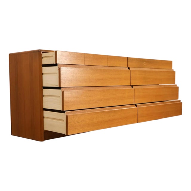 Nordisk Andels-Eksport Vintage Danish Mid Century Modern Lowboy Teak Dresser C. 1970s For Sale