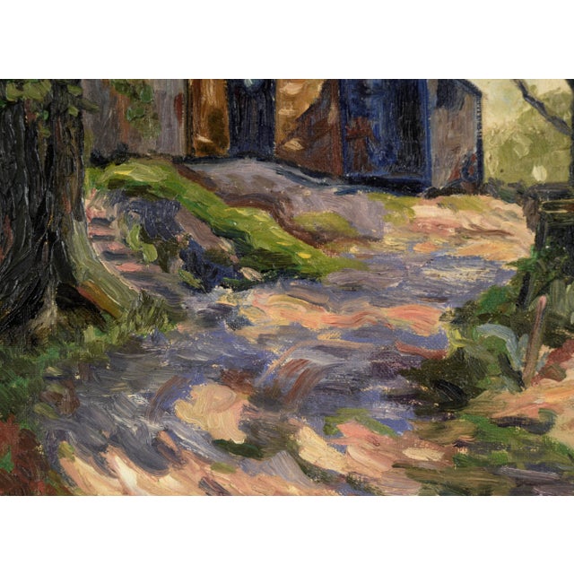 American Barn in the Shade - Farm Landscape by Claude Wolf For Sale - Image 3 of 8