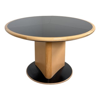 Japandi Postmodern DC06B Dining Table in Piano Black and Beech from Skovby, 1980s For Sale