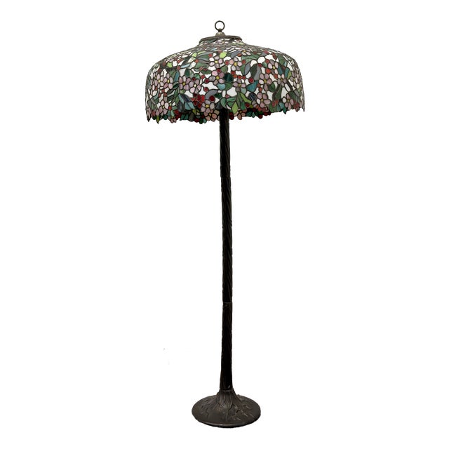 Large Art Deco Floor Lamp in the style of Tiffany For Sale