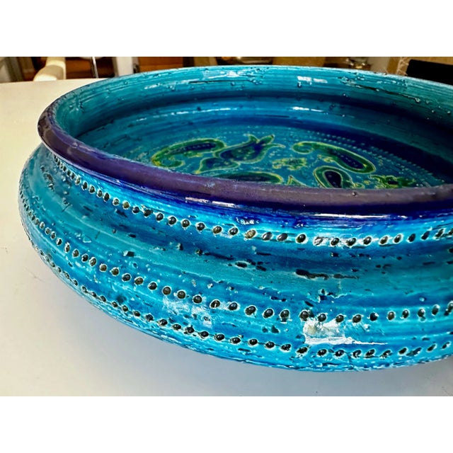 Large Italian Bitossi Aldo Londi Paisley Glazed Bowl For Sale - Image 9 of 12