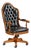 Italian Leather Tufted Executive Swivel Desk Chair For Sale