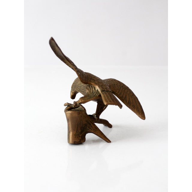 Mid-Century Brass Eagle Sculpture For Sale - Image 9 of 10