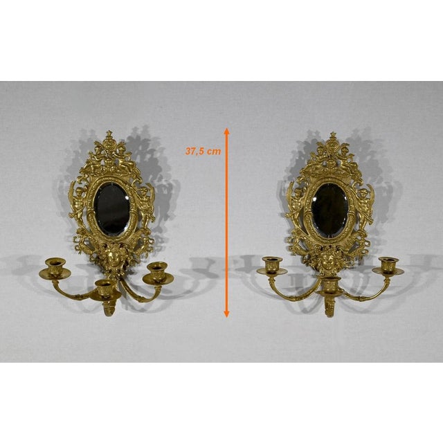 Napoleon III Gilded Bronze Wall Lights, Set of 2 For Sale - Image 17 of 18
