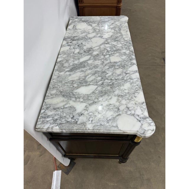 19th Century French Louis XVI Carrara Marble Top Chest of Drawer / Commodes For Sale - Image 13 of 17