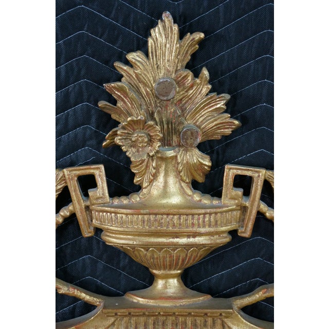 Vintage French Louis XVI Neoclassical Gilt Wall Hanging Mirror Mirror Fair 56" For Sale - Image 4 of 16