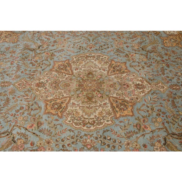 1960s Vintage Tabriz Square Carpet - 11'8" X 12'9" For Sale - Image 5 of 12