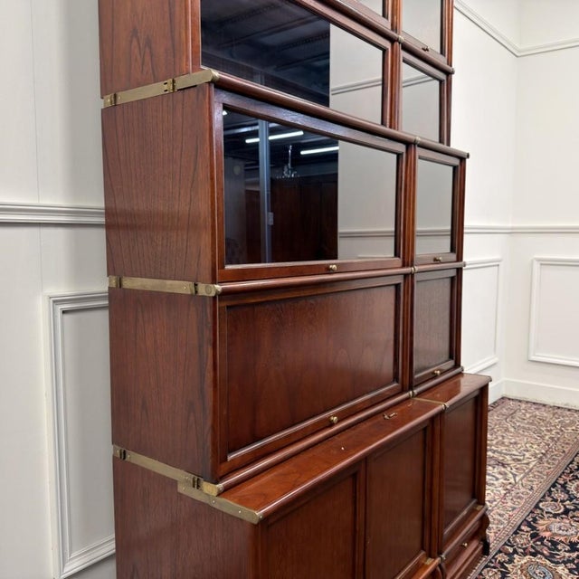Brown English Bookcase from Globe Wernicke For Sale - Image 8 of 18