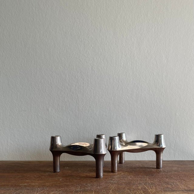 Metal Nagel Candlesticks, 1970s, Set of 2 For Sale - Image 7 of 7