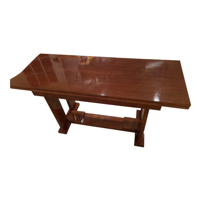 1950s Art Deco Style Mahogany Wood Dining Table / Console For Sale