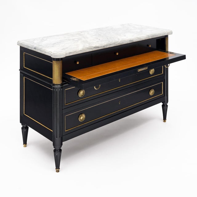 1910s Louis XVI-Style Ebonized Secrétaire Commode For Sale - Image 5 of 9
