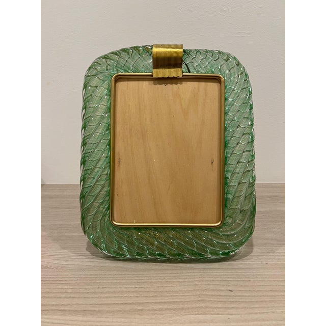 Vintage Photo Frame in Murano Glass and Brass Frame by Ercole Barovier for Barovier & Toso, 1990s For Sale - Image 18 of 18