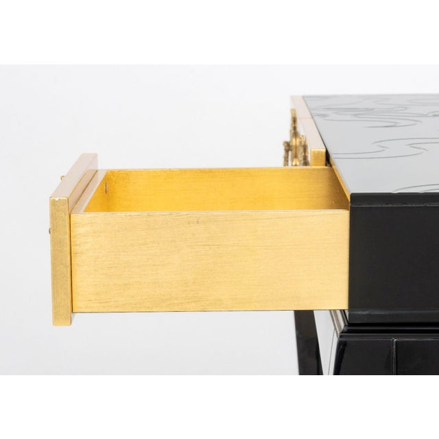 Boca Do Lobo Black Lacquer Console Table For Sale - Image 9 of 10
