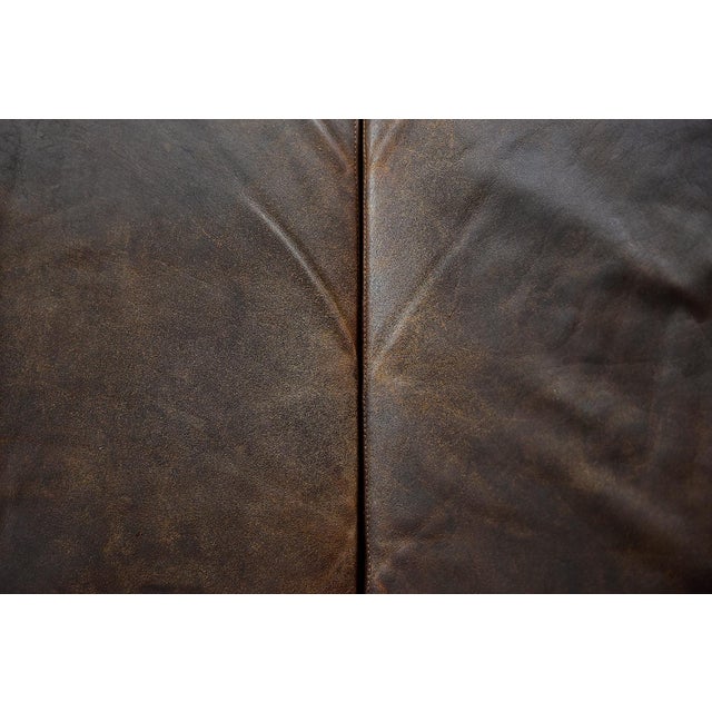 Fritz Hansen Vintage Scandinavian Two-Seater Sofa in Brown Leather by Arne Vodder for Fritz Hansen, 1960s For Sale - Image 4 of 18