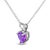 Contemporary 14K White Gold 5X5 MM Heart Shaped Purple Amethyst Solitaire Pendant Necklace For Sale - Image 3 of 5