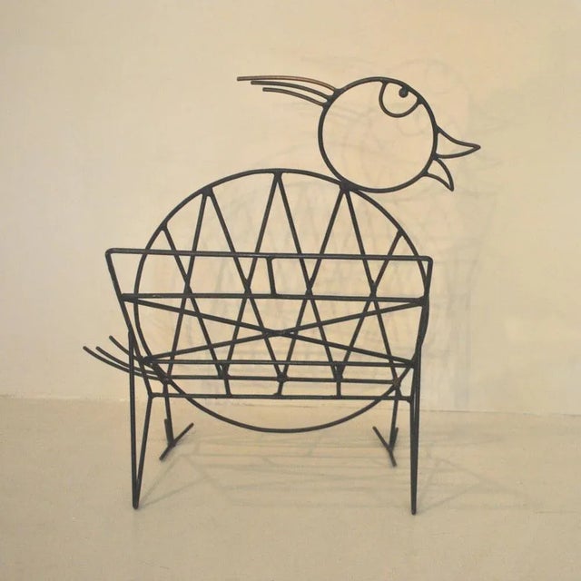 Metal Iron Magazine Rack, 1930s For Sale - Image 7 of 10