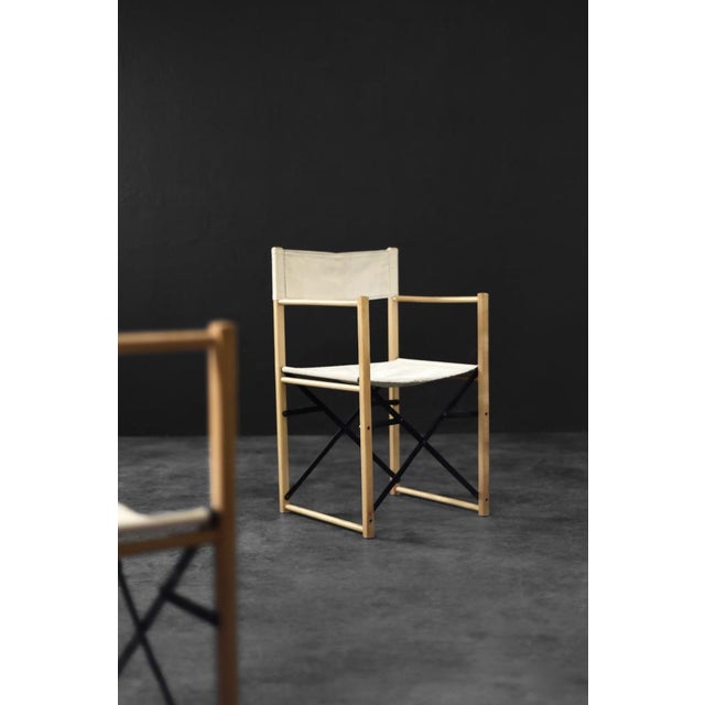Mid-Century Modern Mid-Century Scandinavian Modern Beech & Canvas Safari Directors Chairs, 1960s, Set of 2 For Sale - Image 3 of 18