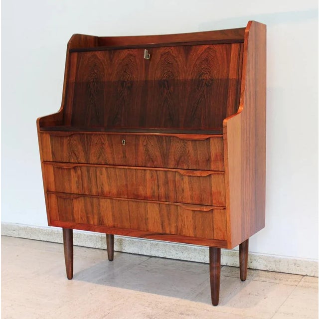 Vintage Norwegian Mahogany Secretaire, 1960 For Sale - Image 5 of 13