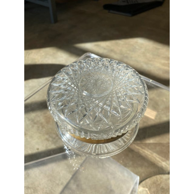 1920s Antique French Cut Crystal Hinged Dresser Box For Sale - Image 4 of 12