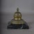 Gold Antique 19th Century Bronze Inkwell with Hinged Lid on Marble Base For Sale - Image 8 of 10