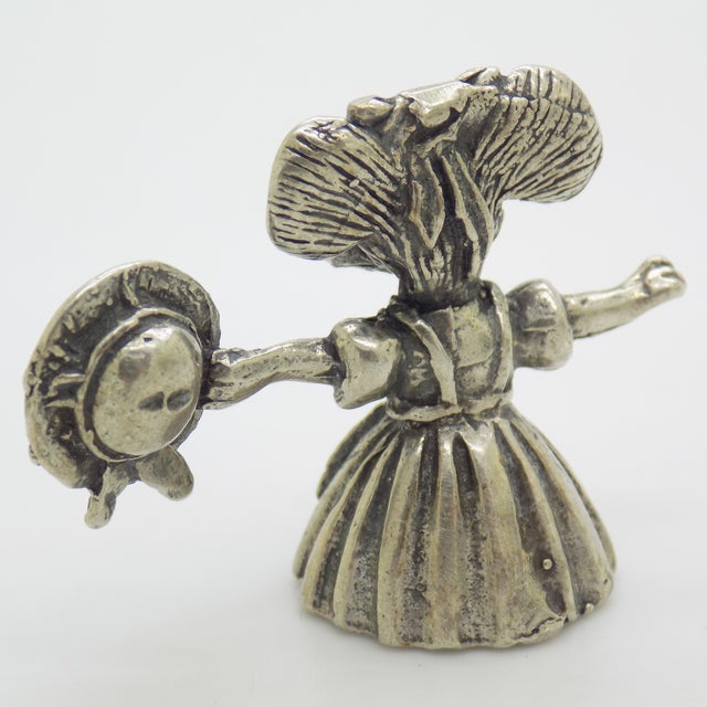 Vintage Italian Handmade Genuine Silver Rare Mouse Character Dollhouse For Sale - Image 6 of 9