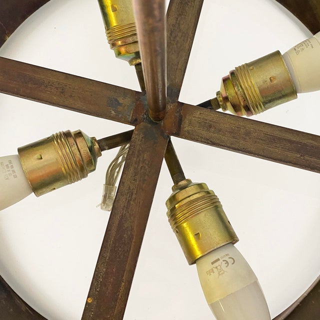 Mid-Century Modern Italian Glass Pendant with Copper Decoration, 1940s For Sale - Image 13 of 16