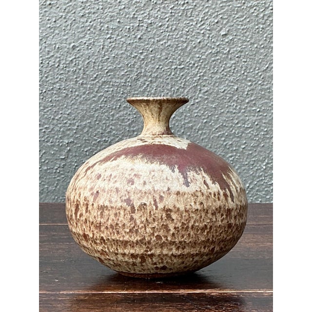 Handcrafted Earth-Tone Ceramic Vase For Sale - Image 10 of 16