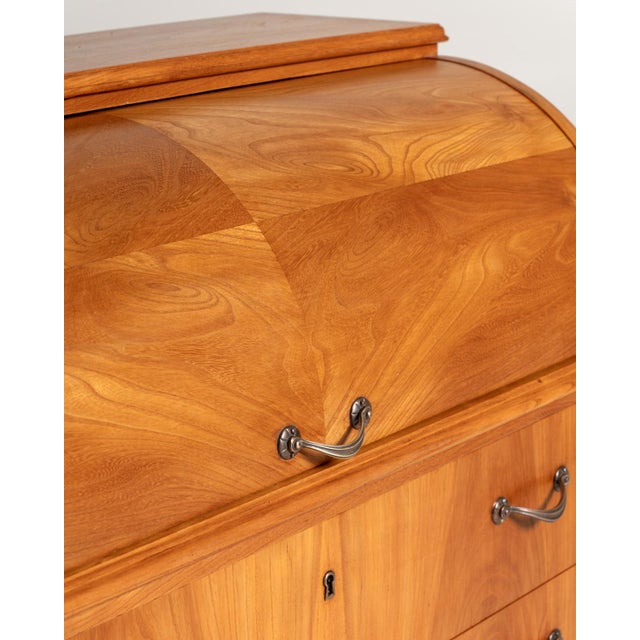 Vintage Scandinavian Elm Secretary, 1950s For Sale - Image 6 of 13