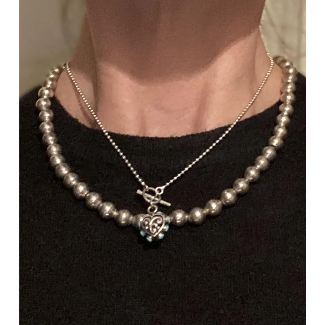 Mid 20th Century Sterling Silver Ball Bead Necklace For Sale In New York - Image 6 of 11