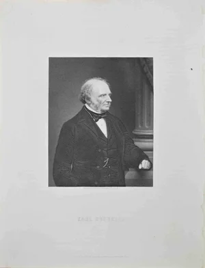 William Holl, Portrait of Earl Russell, Lithograph, 1872