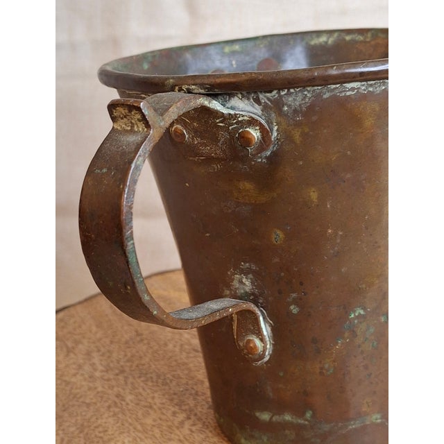 Antique Russian Imperial Copper Netilat Yadayim Cup 3 Handle Judaica Moscow Mark For Sale - Image 9 of 18