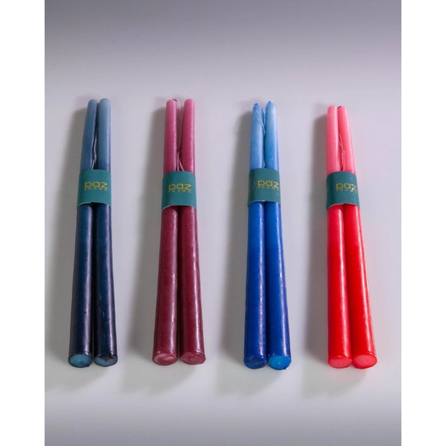 Contemporary Hand dipped natural dye beeswax candles made in Oaxaca, sold by the pair, Wine For Sale - Image 3 of 4