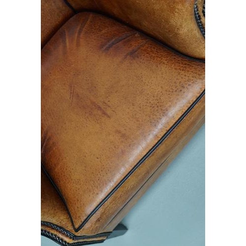 Vintage Dutch Cognac Club Chair in Leather For Sale - Image 10 of 18